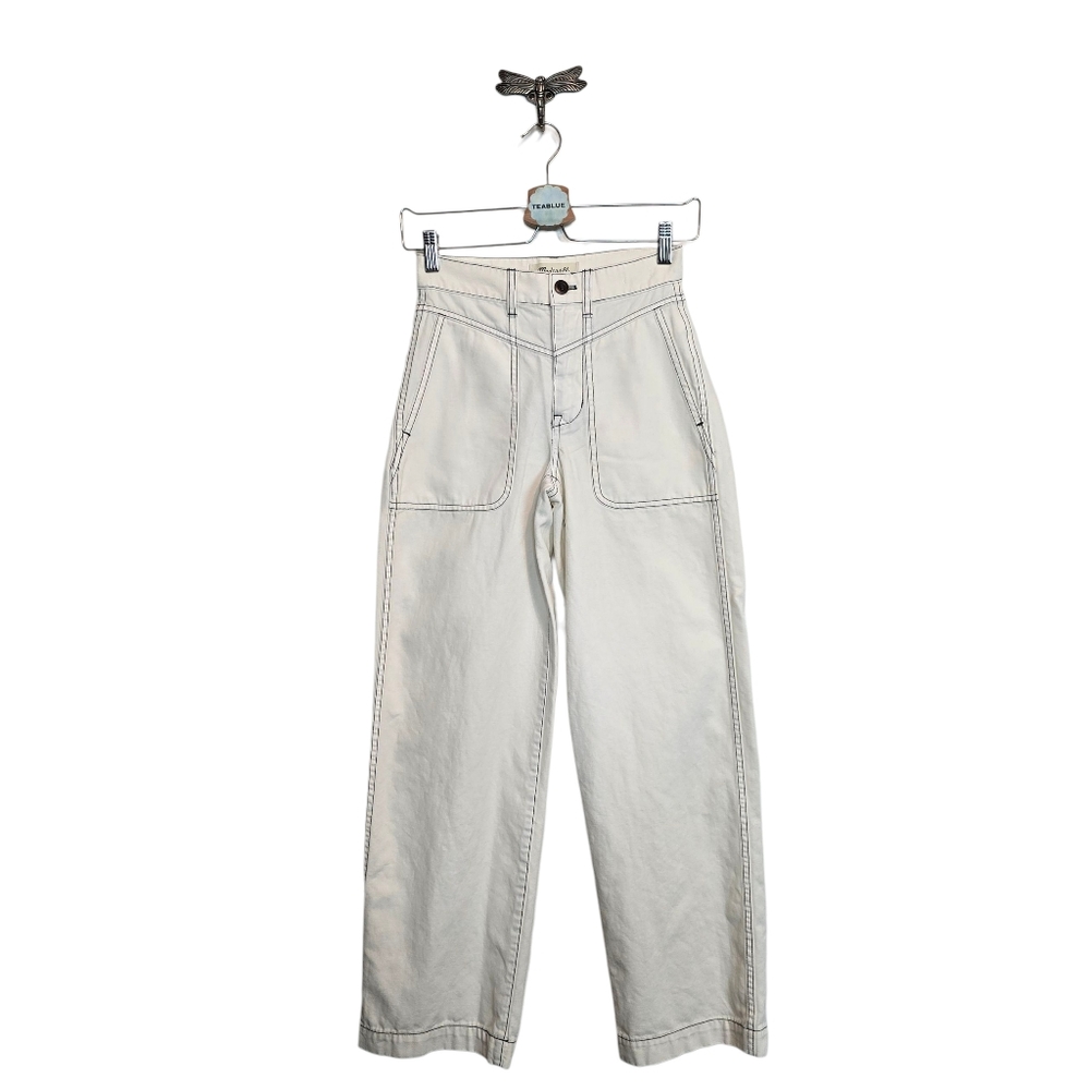 Madewell 23 Perfect Vintage Wide-Leg Jean Utility Pant In Garment-Dyed Canvas 23 - Picture 3 of 16